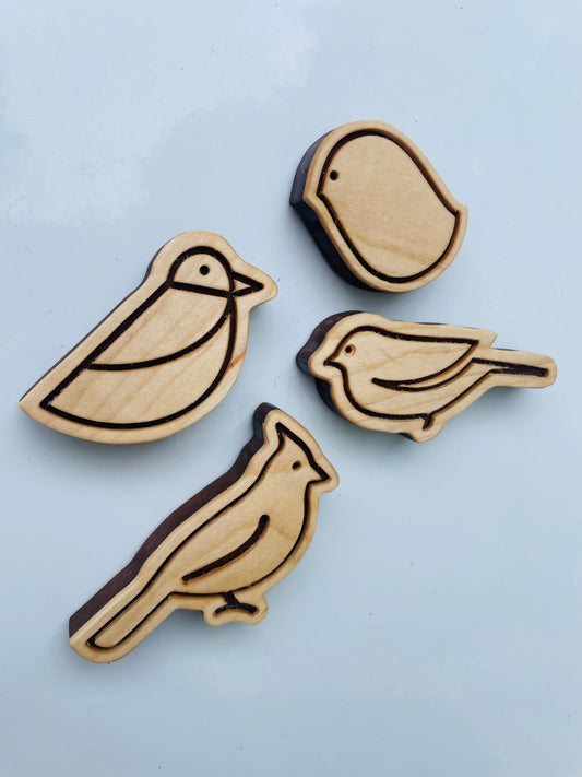 Handmade Wooden Bird Magnet