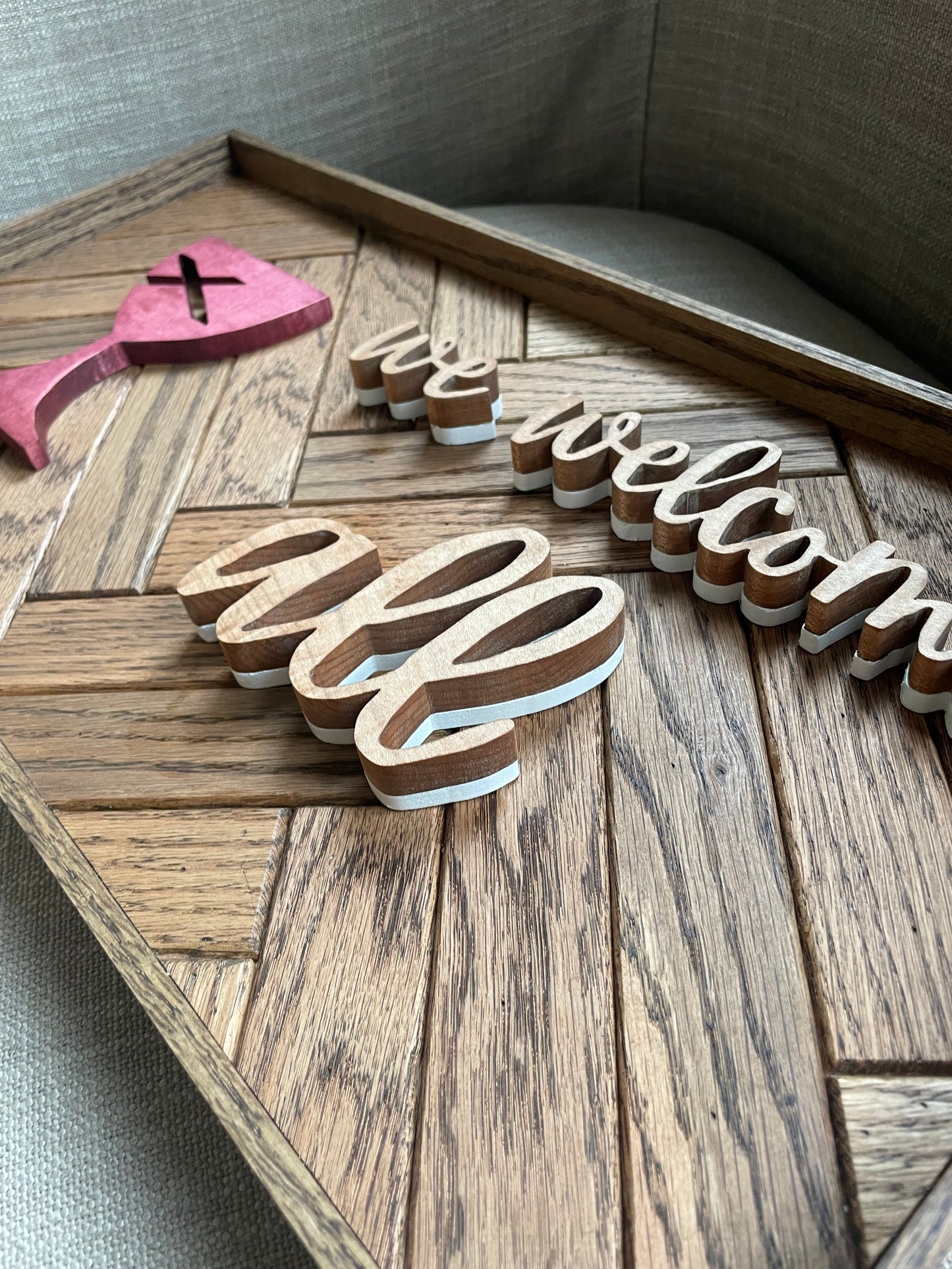 Custom Wooden Mosaic Business Sign