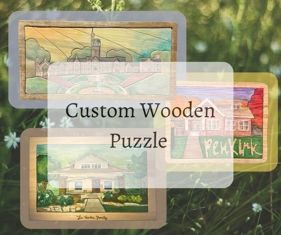 Custom Wooden House Puzzle