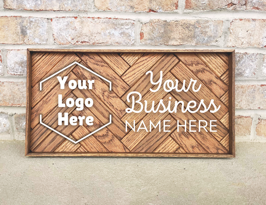 Custom Wooden Mosaic Business Sign