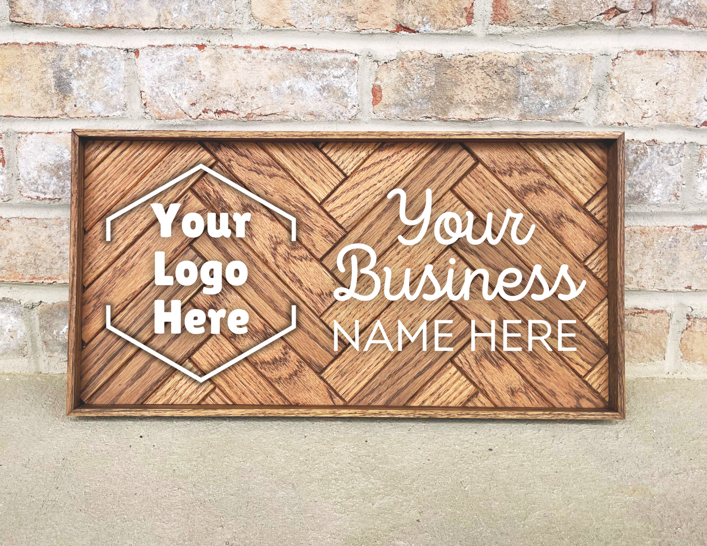 Custom Wooden Mosaic Business Sign