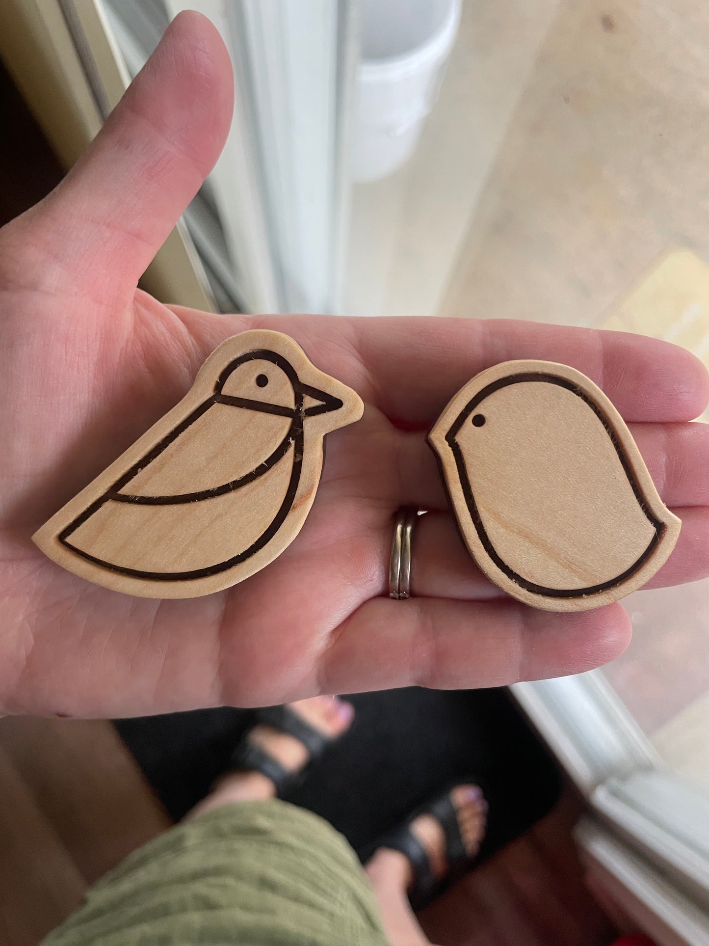 Handmade Wooden Bird Magnet