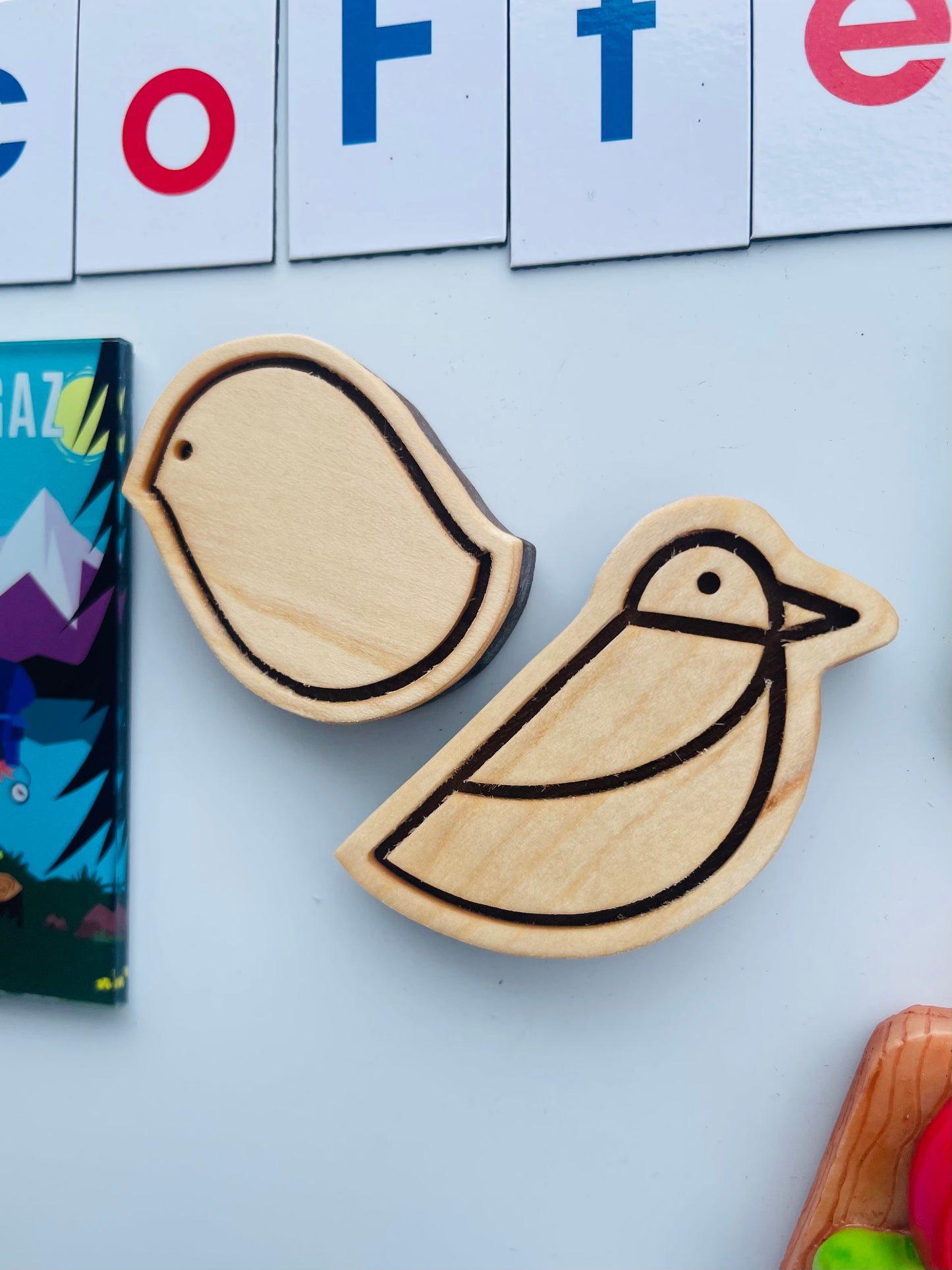 Handmade Wooden Bird Magnet