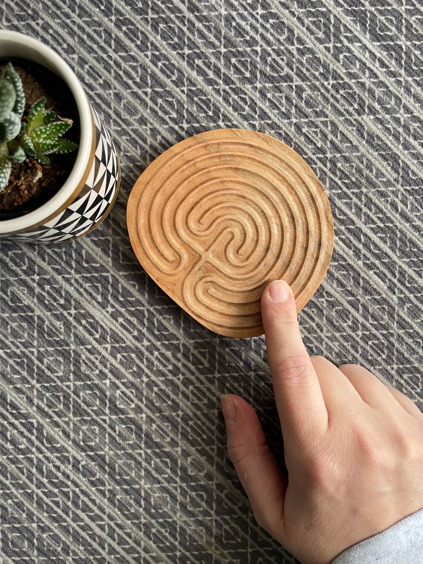 Handheld Wooden Prayer Labyrinth